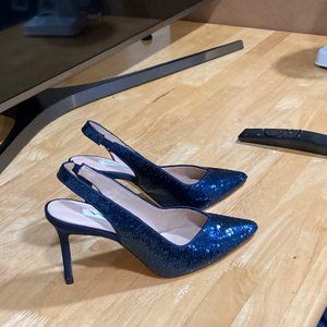 NINA Ariel Navy Sequin Shoes Sizae 7.5M